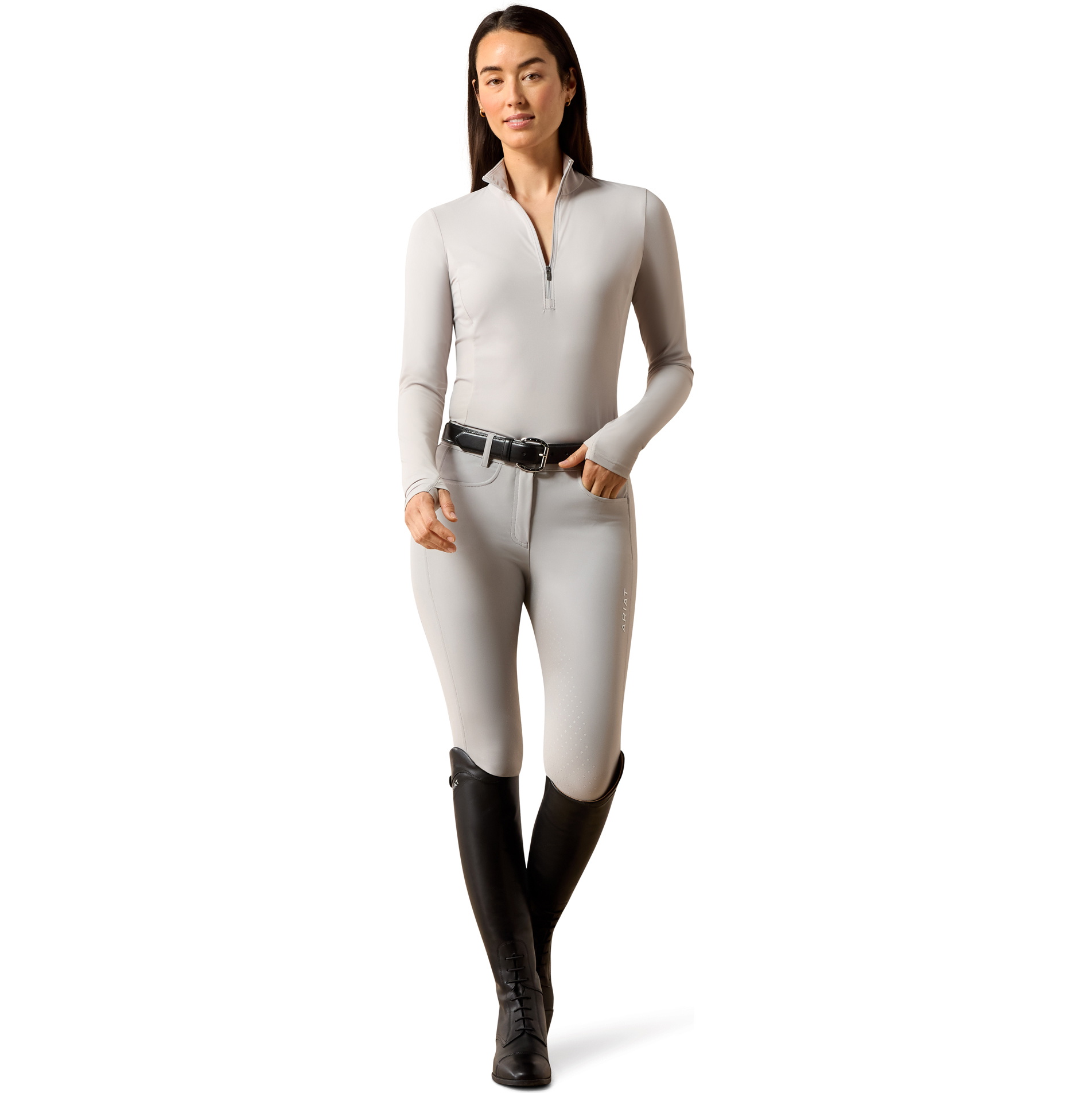 2026 Ariat Womens Solveil 1/2 Zip Baselayer 10072740 - Show Grey